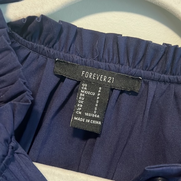 Navy blue button up blouse - Picture 2 of 2